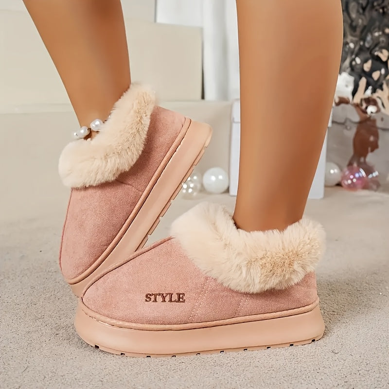 Style’s Lab™ Cozy Winter Plush Slipper Boots (Women’s)