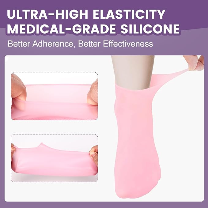 Unisex Silicone Moisture Socks (1 Pair) — For Dry, Cracked Heels